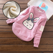Load image into Gallery viewer, Spring Autumn Girls Sweater Warm Costume Cartoon Rabbit Printed Children's Pullovers Sweaters For Baby Girls Teens Kids Clothes
