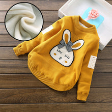 Load image into Gallery viewer, Spring Autumn Girls Sweater Warm Costume Cartoon Rabbit Printed Children's Pullovers Sweaters For Baby Girls Teens Kids Clothes