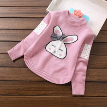 Load image into Gallery viewer, Spring Autumn Girls Sweater Warm Costume Cartoon Rabbit Printed Children's Pullovers Sweaters For Baby Girls Teens Kids Clothes
