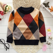 Load image into Gallery viewer, 2019 New O-Neck Boys Sweaters Baby Stripe Plaid Pullover Knit Kids Clothes Autumn Winter Tops New Children Sweaters Boy Clothing