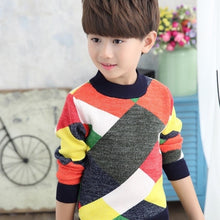 Load image into Gallery viewer, 2019 New O-Neck Boys Sweaters Baby Stripe Plaid Pullover Knit Kids Clothes Autumn Winter Tops New Children Sweaters Boy Clothing