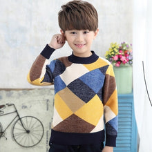 Load image into Gallery viewer, 2019 New O-Neck Boys Sweaters Baby Stripe Plaid Pullover Knit Kids Clothes Autumn Winter Tops New Children Sweaters Boy Clothing