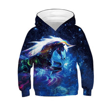 Load image into Gallery viewer, Unicorn Hoodie Kids Long Sleeve Hooded Sweatshirts 2019 Fall Horse Printed Girls Boys Sweatshirt Casual Sport Pullover Tops