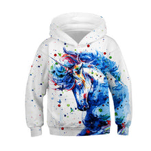 Load image into Gallery viewer, Unicorn Hoodie Kids Long Sleeve Hooded Sweatshirts 2019 Fall Horse Printed Girls Boys Sweatshirt Casual Sport Pullover Tops