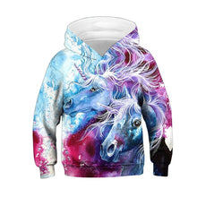 Load image into Gallery viewer, Unicorn Hoodie Kids Long Sleeve Hooded Sweatshirts 2019 Fall Horse Printed Girls Boys Sweatshirt Casual Sport Pullover Tops