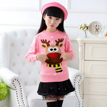 Load image into Gallery viewer, 2019 Autumn Winter Cotton Sweater Top Girls Kids pullover knitted christmas Sweaters wear Children Clothing 6 8 10 12 14 years