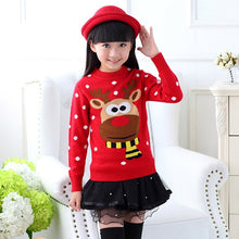 Load image into Gallery viewer, 2019 Autumn Winter Cotton Sweater Top Girls Kids pullover knitted christmas Sweaters wear Children Clothing 6 8 10 12 14 years
