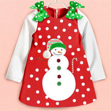 Load image into Gallery viewer, New Year Baby Girl Christmas Dress Girl's Merry Christmas Dress Children Kids Cotton Dot Dress Girls Tutu Santa Clus Costume