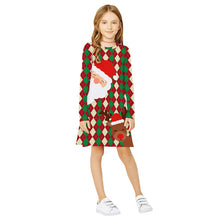 Load image into Gallery viewer, Baby Girl Dress Christmas Dress Teen Kids Girl Long Sleeve 3D Print Cartoon Christmas Xmas Dress Clothes vestido bebe فساتين اطف