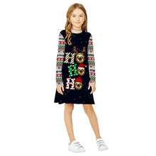 Load image into Gallery viewer, Baby Girl Dress Christmas Dress Teen Kids Girl Long Sleeve 3D Print Cartoon Christmas Xmas Dress Clothes vestido bebe فساتين اطف