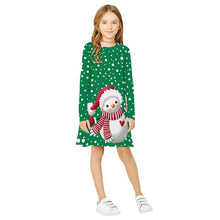 Load image into Gallery viewer, Baby Girl Dress Christmas Dress Teen Kids Girl Long Sleeve 3D Print Cartoon Christmas Xmas Dress Clothes vestido bebe فساتين اطف