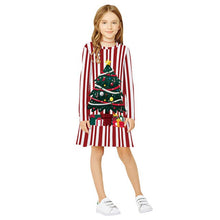 Load image into Gallery viewer, Baby Girl Dress Christmas Dress Teen Kids Girl Long Sleeve 3D Print Cartoon Christmas Xmas Dress Clothes vestido bebe فساتين اطف