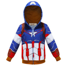 Load image into Gallery viewer, Baby Boys Superheroes Cartoon Hoodie Iron Man Captain America Thor Hulk Bat Man Superman Sweatshirt Kids Toy Story Cars Clothes