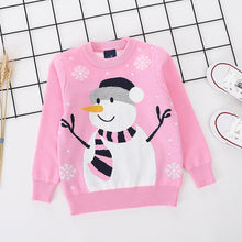 Load image into Gallery viewer, 2019 Christmas Sweater Kids New Cotton Boy Round-neck Knitted Long Sleeve Pullovers Cute Cartoon Christmas Sweater for Girls