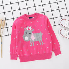 Load image into Gallery viewer, 2019 Christmas Sweater Kids New Cotton Boy Round-neck Knitted Long Sleeve Pullovers Cute Cartoon Christmas Sweater for Girls