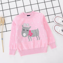 Load image into Gallery viewer, 2019 Christmas Sweater Kids New Cotton Boy Round-neck Knitted Long Sleeve Pullovers Cute Cartoon Christmas Sweater for Girls