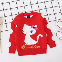 Load image into Gallery viewer, 2019 Christmas Sweater Kids New Cotton Boy Round-neck Knitted Long Sleeve Pullovers Cute Cartoon Christmas Sweater for Girls
