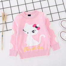 Load image into Gallery viewer, 2019 Christmas Sweater Kids New Cotton Boy Round-neck Knitted Long Sleeve Pullovers Cute Cartoon Christmas Sweater for Girls