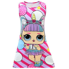 Load image into Gallery viewer, Girl Lol Dress 2019 Kids Sleeveless Cartoon Dress Summer Girls Flower Dresses Children Clothes Baby Princess Dress Elegant