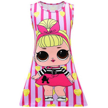 Load image into Gallery viewer, Girl Lol Dress 2019 Kids Sleeveless Cartoon Dress Summer Girls Flower Dresses Children Clothes Baby Princess Dress Elegant