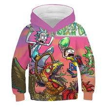 Load image into Gallery viewer, 2019 Kids Fashion Brand 3D Anime Hoodies Boy Girl Cute Rick And Morty Print Hoody casual hooded sweatshirts Children Pullovers