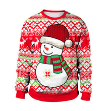 Load image into Gallery viewer, Ugly Christmas Sweater snowman For gift Santa reindeer Pullover Womens Mens 3D Jerseys and Sweaters Tops Autumn Winter Clothing