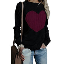 Load image into Gallery viewer, Madam clothing OWLPRINCESS Fashionable Knitted Sweater Long Sleeve Heart Pattern Women's Sweaters Warm And Comfortable Pullover
