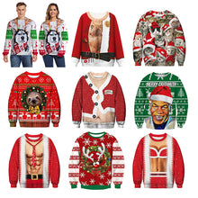 Load image into Gallery viewer, Men's sweater pull homme Ugly Christmas Sweater Santa Claus 3d Loose Hoodie Men Women christmas sweater men pull noel homme