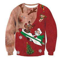 Load image into Gallery viewer, Men's sweater pull homme Ugly Christmas Sweater Santa Claus 3d Loose Hoodie Men Women christmas sweater men pull noel homme