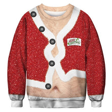 Load image into Gallery viewer, Men's sweater pull homme Ugly Christmas Sweater Santa Claus 3d Loose Hoodie Men Women christmas sweater men pull noel homme