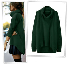 Load image into Gallery viewer, WOMEN'S Autumn And Winter Sweater Turtleneck Fashion High Collar Irregular Top Over Size Loose-fit Knitted Over-the-knee Sweater