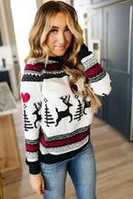 Load image into Gallery viewer, Women Christmas Sweater Elk love Christmas tree stripe print Jumper Winter Pullover Slim Top Outwear pull noel femme