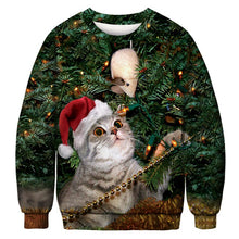Load image into Gallery viewer, Ugly Christmas Sweater Men Women Holiday Party Hoodie Sweatshirt 2019 Autumn Crewneck Long Sleeve 3D Print Sweaters Jumpers Tops