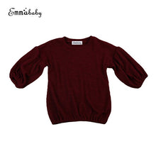Load image into Gallery viewer, Emmababy Autun Baby Girls Wine Red Sweaters 1-6Y Cute Kids Girl Sweaters Sweater Warm Jumper Pullover Long Sleeve Outwear
