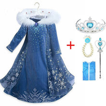 Load image into Gallery viewer, Girls elsa dress new snow queen costumes for kids cosplay dresses princess disfraz carnaval vestido de festa infantil congelados