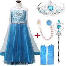 Load image into Gallery viewer, Girls elsa dress new snow queen costumes for kids cosplay dresses princess disfraz carnaval vestido de festa infantil congelados