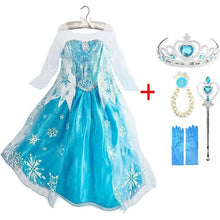 Load image into Gallery viewer, Girls elsa dress new snow queen costumes for kids cosplay dresses princess disfraz carnaval vestido de festa infantil congelados