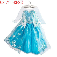 Load image into Gallery viewer, Girls elsa dress new snow queen costumes for kids cosplay dresses princess disfraz carnaval vestido de festa infantil congelados