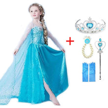 Load image into Gallery viewer, Girls elsa dress new snow queen costumes for kids cosplay dresses princess disfraz carnaval vestido de festa infantil congelados