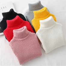 Load image into Gallery viewer, LILIGIRL Baby Girls Winter Turtleneck Sweater Colthes 2018 Autumn Boys Children Clothing Pullover Knitted Solid Kids Sweaters